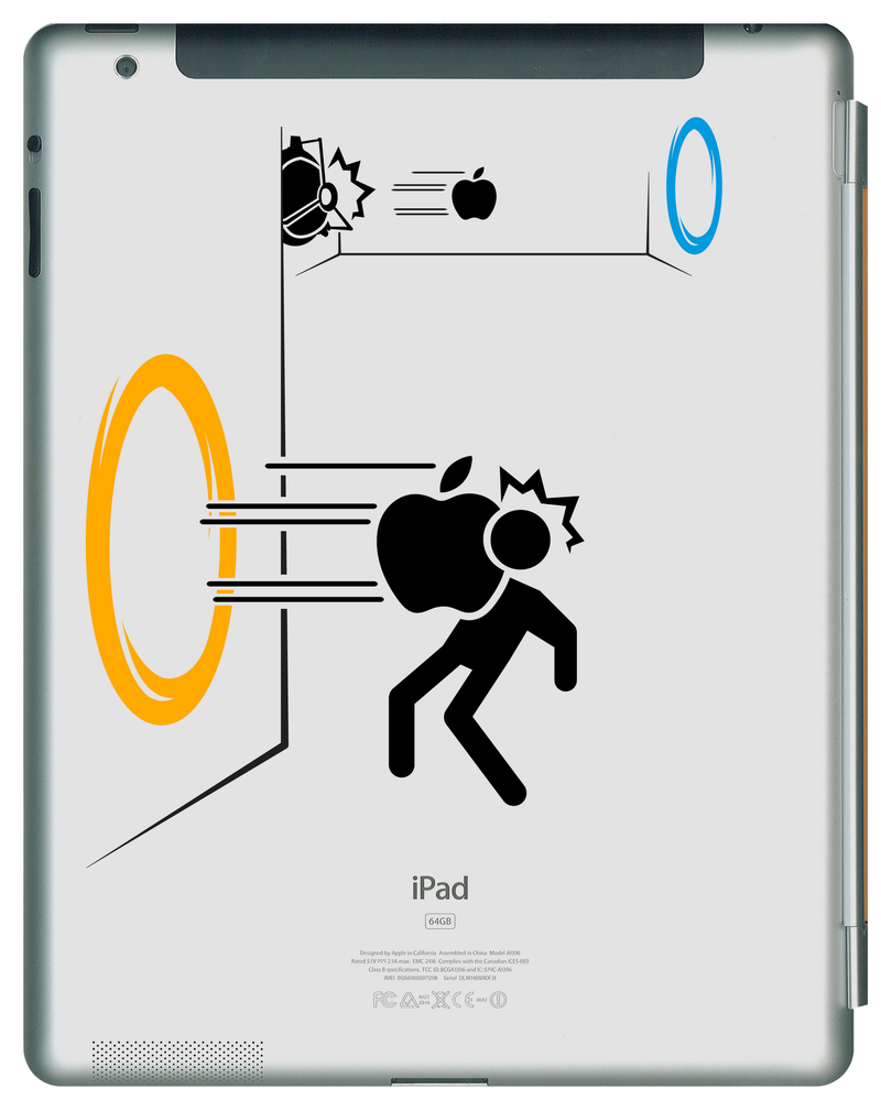 Illustration for article titled Unofficial Portal iPad Decals Turn Apple's Logo into Weapons